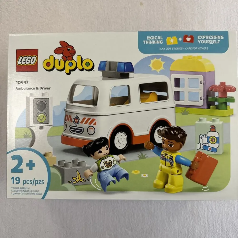 LEGO DUPLO Town Ambulance & Driver Building Blocks Toddlers 10447 Sealed
